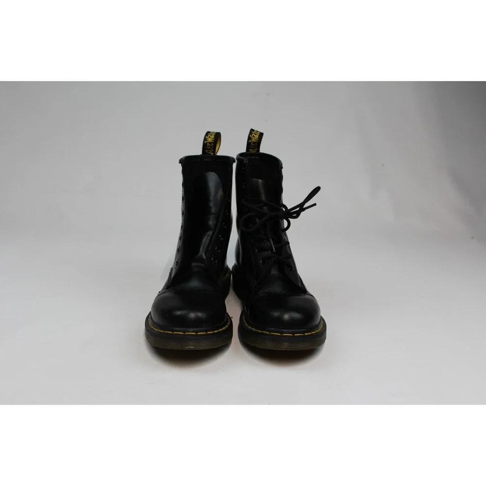 Dr. Martens 1460 Men's Black Leather Lace-Up Combat Ankle Boots Round Toe US 8